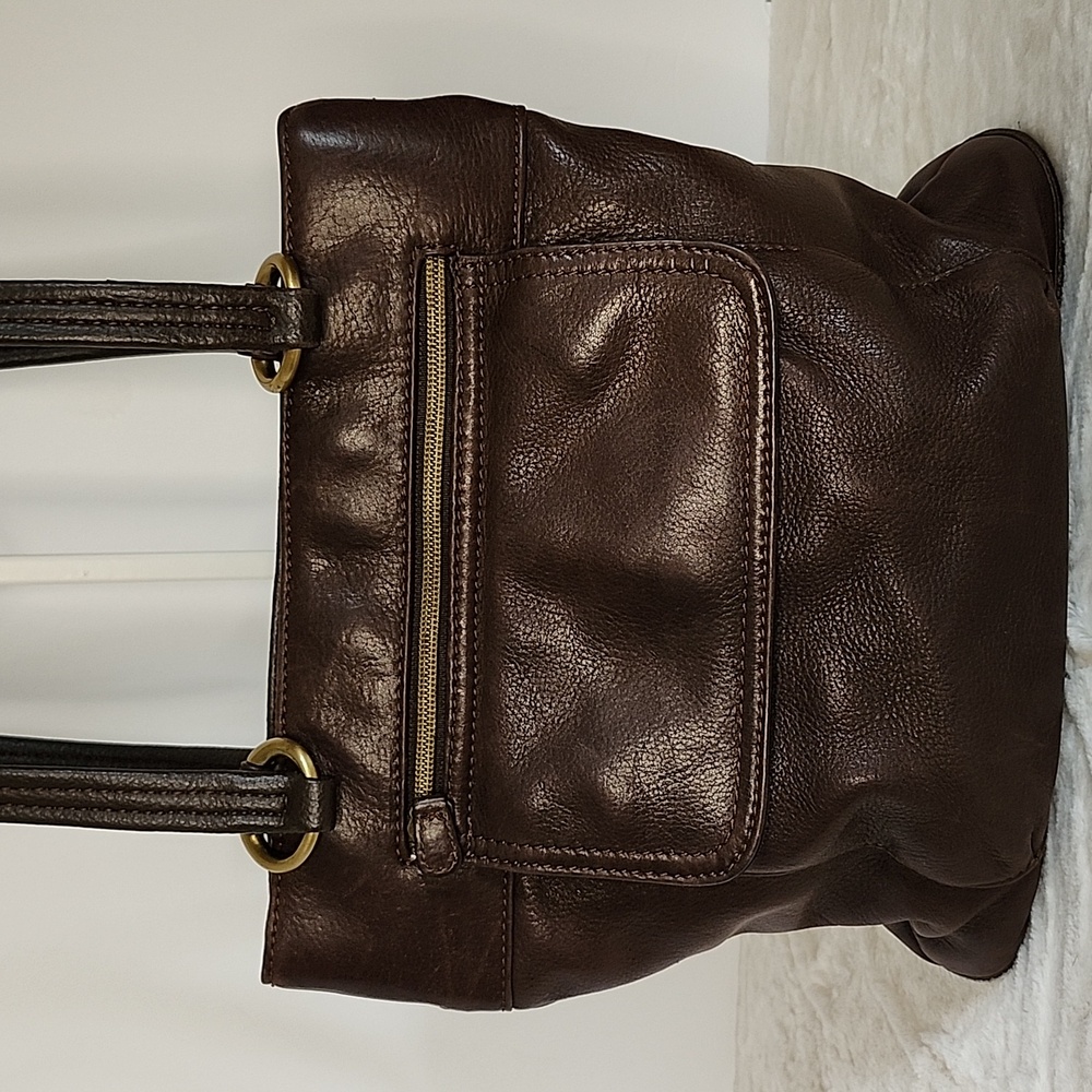 Vintage Y2K Dk Brown Leather Shoulder Bag